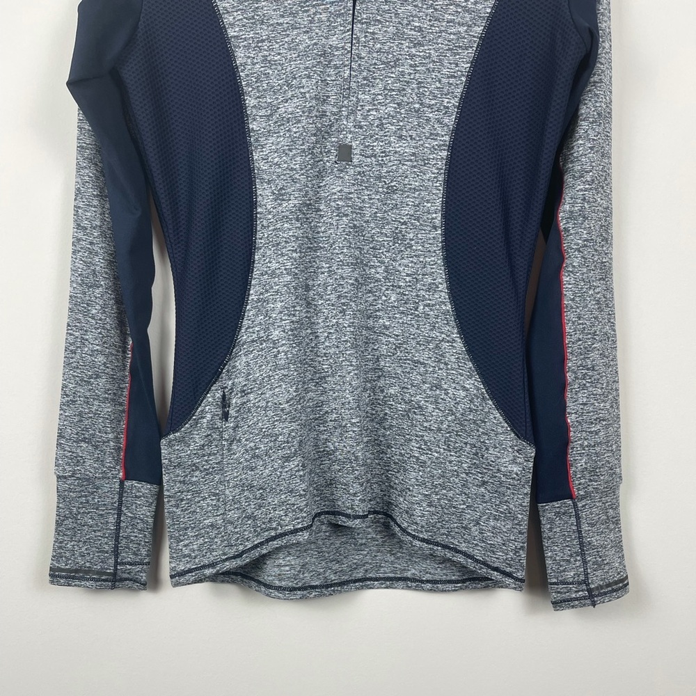 Athleta Grey and nNavy Fitted Quarter Zip Size XXS - Picture 4 of 9